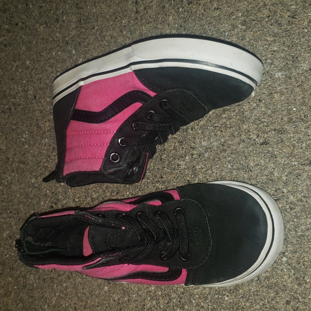 Pink and black size 9 vans kids